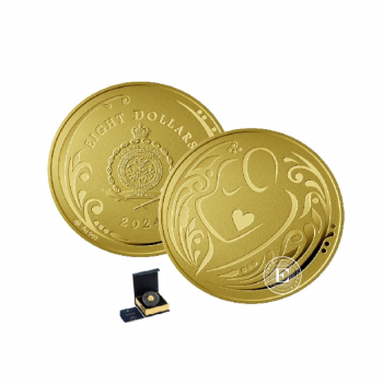 8 Dollar (3.11 g) Goldmünze Love, Niue 2024 (mit Zertifikat)