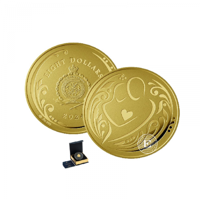 8 dollars (3.11 g) gold coin Love, Niue 2024 (with certificate)