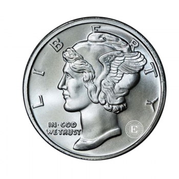 1 oz (31.10 g) sidabrinė moneta Mercury Dime, JAV  (re-strike)