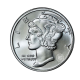 1 oz (31.10 g) Silbermünze Mercury Dime, USA (re-strike)
