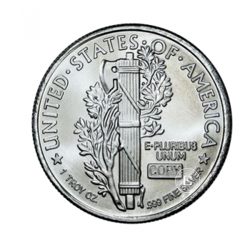1 oz (31.10 g) sidabrinė moneta Mercury Dime, JAV  (re-strike)