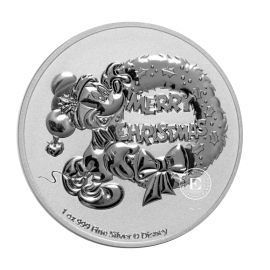 1 oz (31.10 g)  silver coin  Mickey Mouse Christmas, Niue 2021