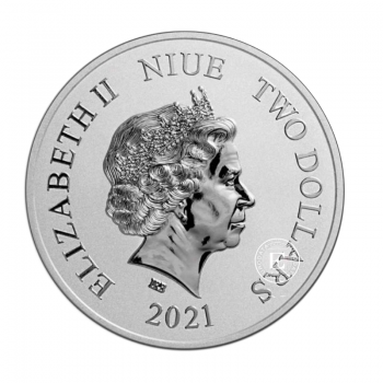 1 oz (31.10 g) sidabrinė moneta Donald Duck & Daisy Duck, Niujė 2021