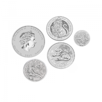 10 oz (311 g) sidabrinė moneta (atsitiktiniai metai, atsitiktinio dizaino)