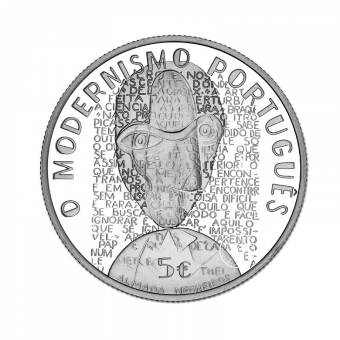 5 Eur moneta Modernizmas, Portugalija 2016