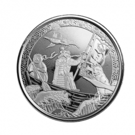 1 oz (31.10 g) sidabrinė moneta Momotaro Onto Demon Island (Legends of Japan), Samoa 2021 (Antique Finish)