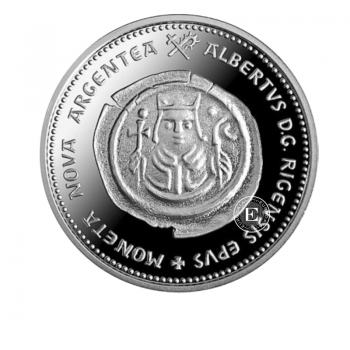 1 lato (12.50 g) sidabrinė PROOF moneta Rygos pinigai, Latvija 2011