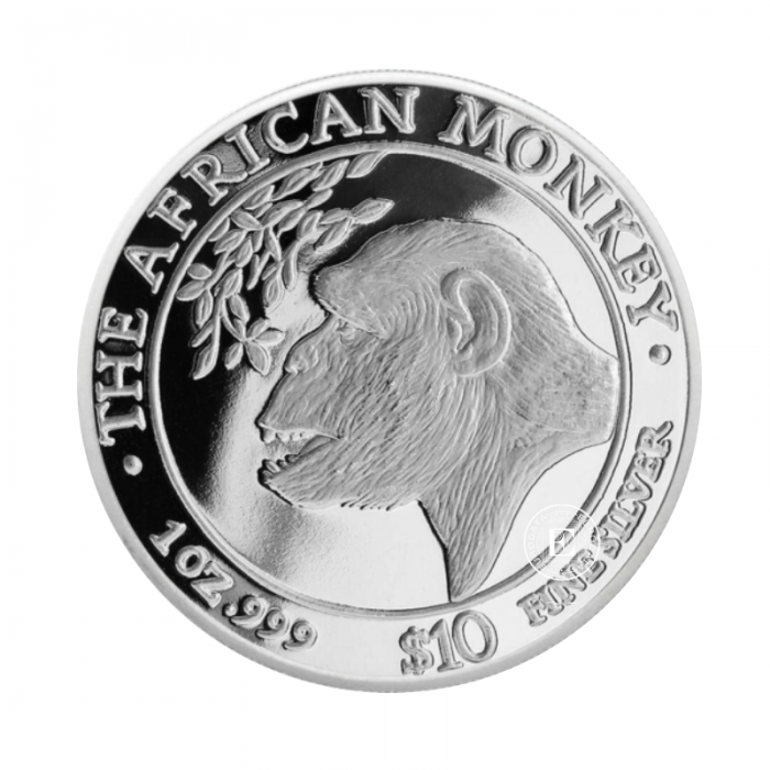 1 oz (31.10 g) srebrna moneta Monkey, Somalia 1998