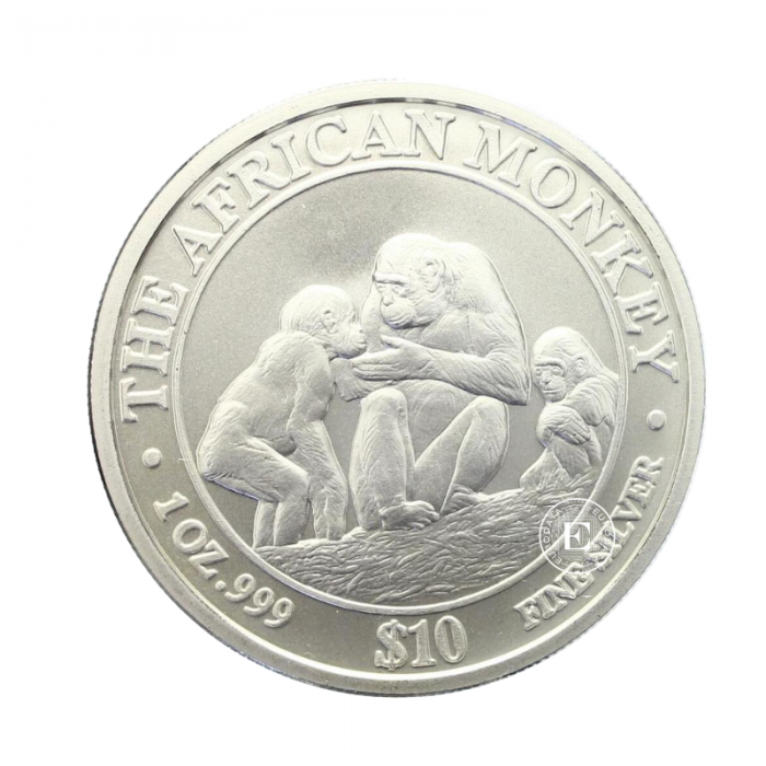 1 oz (31.10 g) silver coin Monkey, Somali 2004