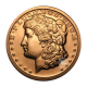 1 oz copper round Morgan Dollar, USA random year
