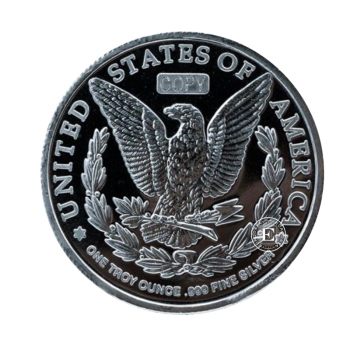 1 oz (31.10 g) sidabrinė moneta Morgan Dollar, JAV (re-strike)