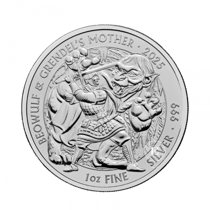 1 oz (31.10 g) srebrna moneta  Myths and Legends -  Beowulf and Grendl's Mother, Wielka Brytania 2025