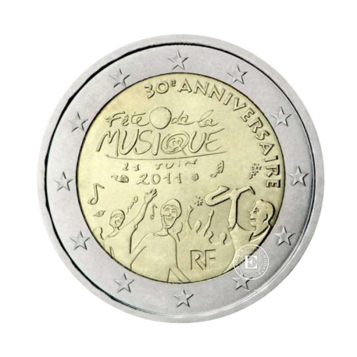 2 Eur coin 30th anniversary of the Day of Music, France 2011