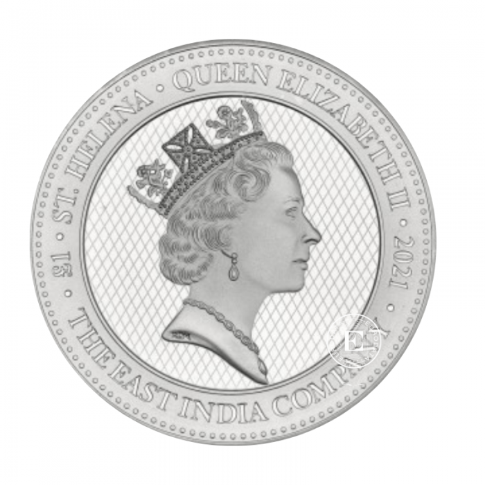 1 oz  (31.10 g) sidabrinė moneta The Napoleon Angel, Šv. Helena 2021