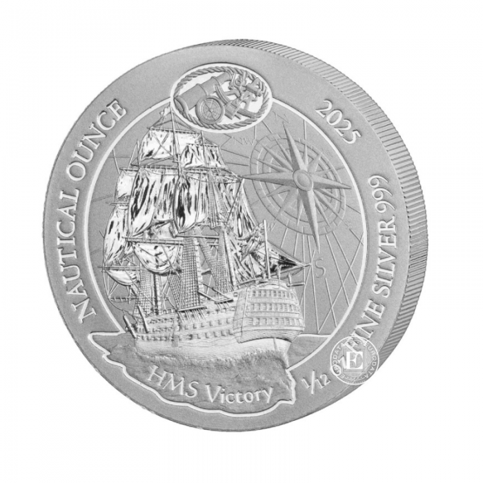 1/12 oz (2.59 g)  Silbermünze Nautical Ounce - HMS Victory, Ruanda 2025