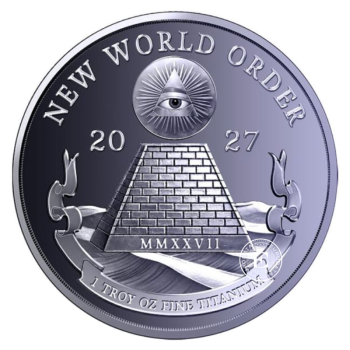 1 oz (31.10 g) titano moneta New World Order, 2027