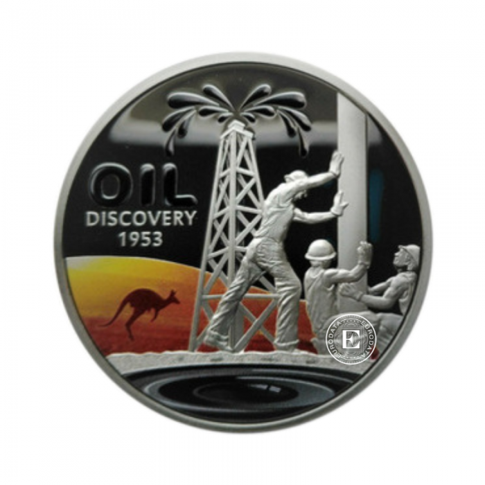 1 dolar (25 g) silbermünze farbig  Oil discovery, Niue 2013