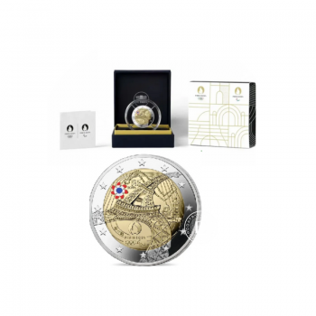 2 Eur PROOF spalvota moneta Olimpinės ir parolimpinės žaidynės Paryžiuje, Prancūzija 2024 (su sertifikatu)