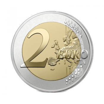  2 Eur BU pièce sur la carte The 50th anniversary of the Carnation Revolution, Portugal 2024