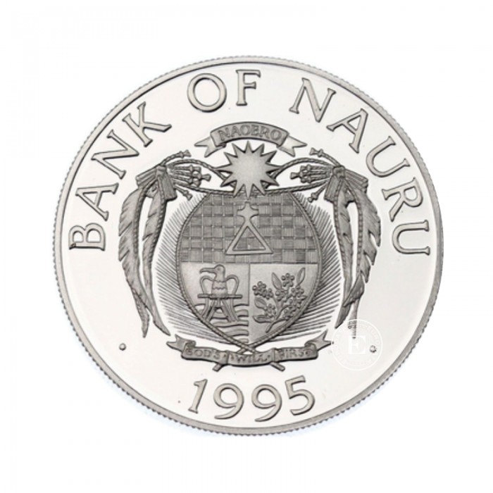 10 dolerių (31.47 g) sidabrinė PROOF moneta Olimpinės žaidynės, Nauru Respublika 1995