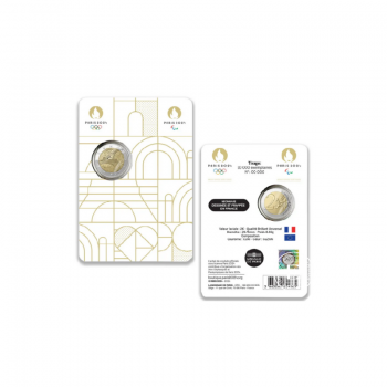 2 Eur moneta BU kortelėje Olimpinės ir parolimpinės žaidynės Paryžiuje, Prancūzija 2024