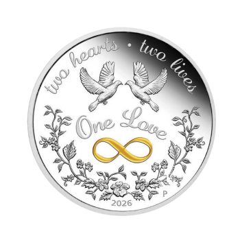 1 oz (31.10 g) sidabrinė spalvota PROOF moneta One Love, Australija 2026 (su sertifikatu)
