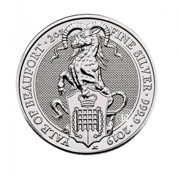 2 oz (62.20 g) srebrna moneta  Yale of Beaufort, Wielka Brytania 2019