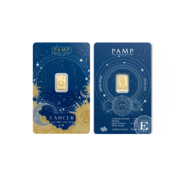 0.5 g investicinio aukso luitas Zodiac - Vėžys, PAMP 999.9