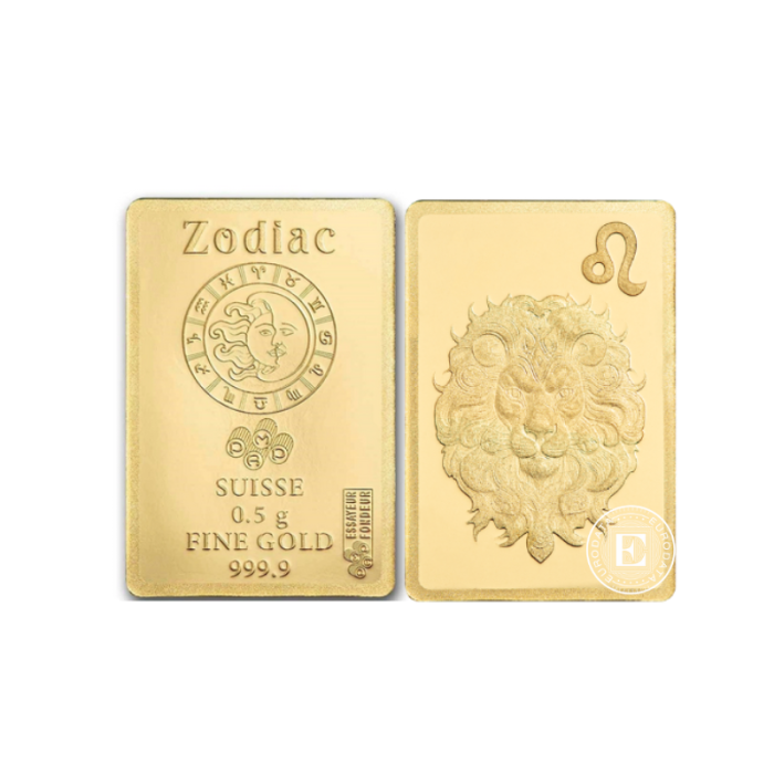 0.5 g gold bar Zodiac - Leo, PAMP 999.9