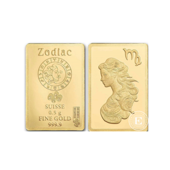 0.5 g investicinio aukso luitas Zodiac - Mergelė, PAMP 999.9