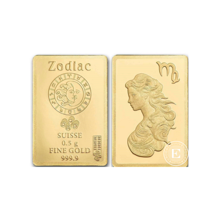 0.5 g investicinio aukso luitas Zodiac - Mergelė, PAMP 999.9