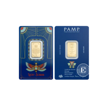5 g investicinio aukso luitas Lucky Scarab, PAMP 999.9