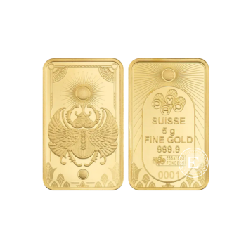 5 g investicinio aukso luitas Lucky Scarab, PAMP 999.9