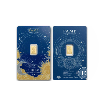 0.5 g investicinio aukso luitas Zodiac - Mergelė, PAMP 999.9