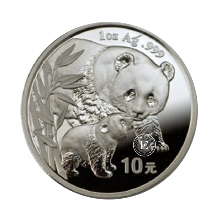 1 oz (31.10 g) srebrna moneta Panda - 10th Anniversary of International Beijing Expo,  Chiny 2004