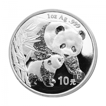 1 oz (31.10 g) sidabrinė moneta Panda, Kinija 2004