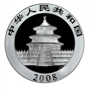 1 oz (31.10 g) sidabrinė moneta Panda - Black Impire Edition, Kinija 2008 (dalinai paauksuota)