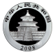 1 oz (31.10 g) sidabrinė moneta Panda - Black Impire Edition, Kinija 2008 (dalinai paauksuota)
