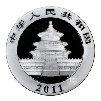 1 oz (31.10 g) sidabrinė moneta Panda - Black Impire Edition, Kinija 2011 (dalinai paauksuota)