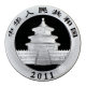 1 oz (31.10 g) sidabrinė moneta Panda - Black Impire Edition, Kinija 2011 (dalinai paauksuota)