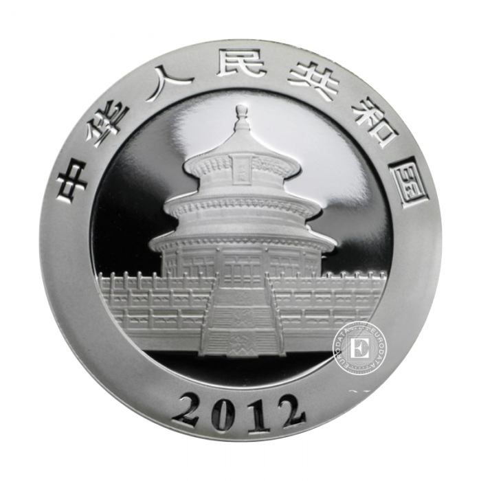 1 oz (31.10 g) sidabrinė moneta Panda - Black Impire Edition, Kinija 2012 (dalinai paauksuota)