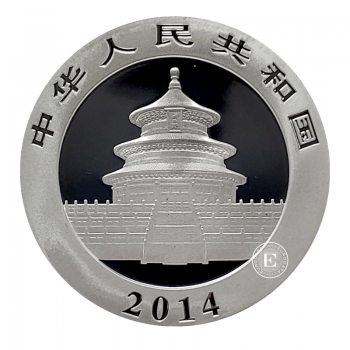 1 oz (31.10 g) sidabrinė moneta Panda - Black Impire Edition, Kinija 2014 (dalinai paauksuota)