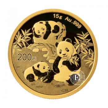 15 g gold coin Panda, China 2025