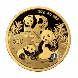 30 g auksinė moneta Panda, Kinija 2025