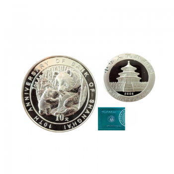 1 oz (31.10 g) sidabrinė moneta Panda - 10th Anniversary of Shanghai Bank, Kinija 2005