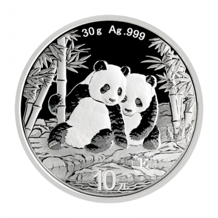 30 g sidabrinė moneta Panda, Kinija 2026
