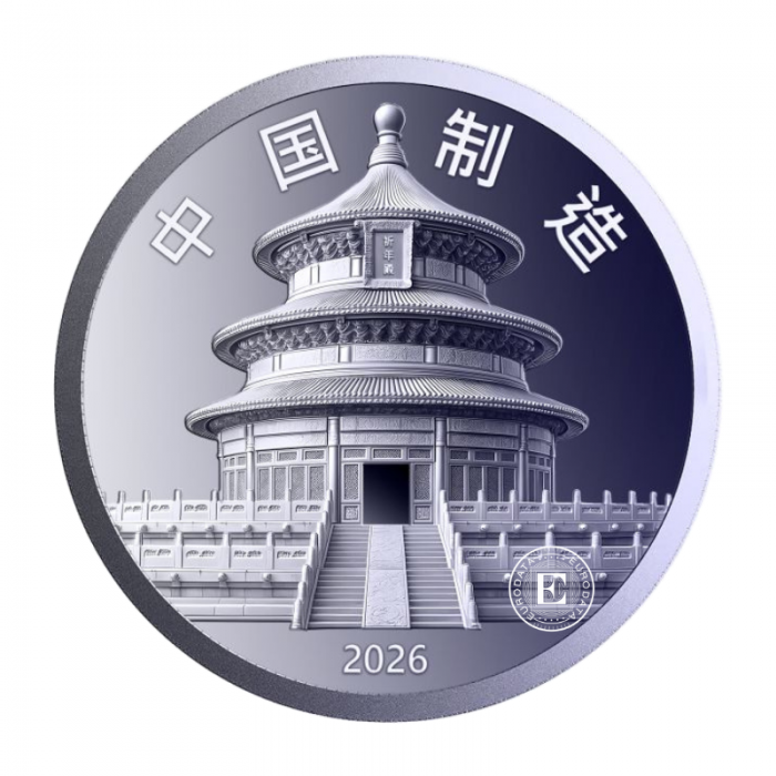 1 oz (31.10 g) moneta tytanu Chinese Panda, Chiny 2026