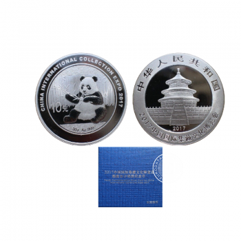 30 g sidabrinė moneta Panda - International Collection Expo, Kinija 2017