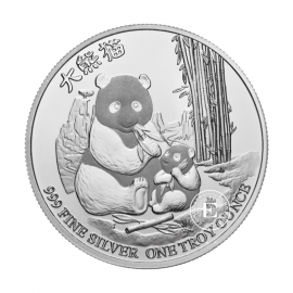 1 oz (31.10 g) sidabrinė moneta Panda, Niujė 2017