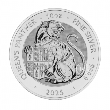 10 oz (311 g) sidabrinė moneta Tudor Beasts - Pantera, Didžioji Britanija 2025